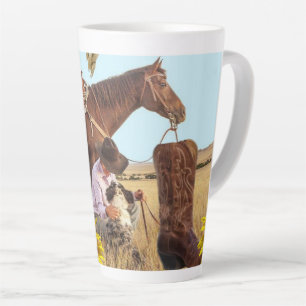 Sunflower Cowboy Horse Latte Mug