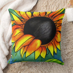Sunflower Crayola Artistic Elegant Stylish Hipster Cushion