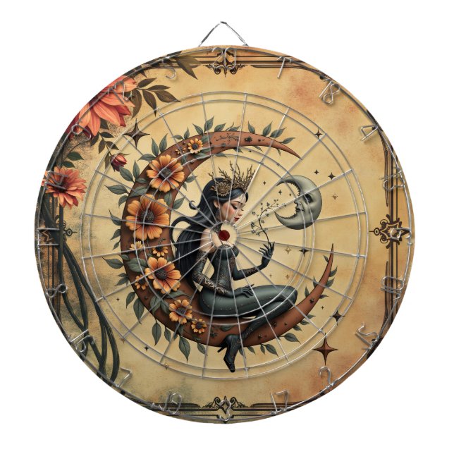 Sunflower Crescent Queen  Dartboard (Front)