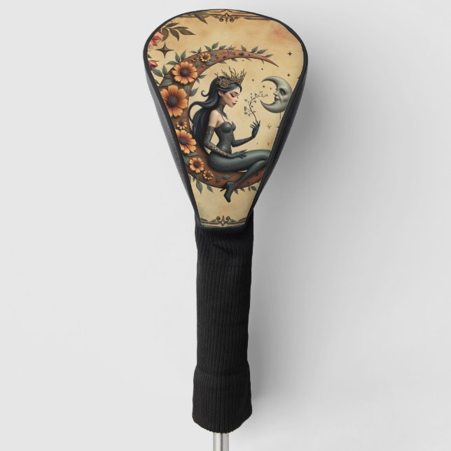 Sunflower Crescent Queen  Golf Head Cover (Front)