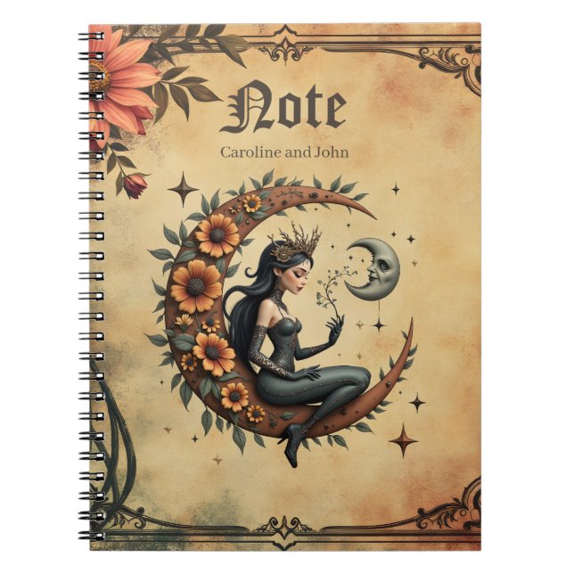 Sunflower Crescent Queen Notebook (Front)