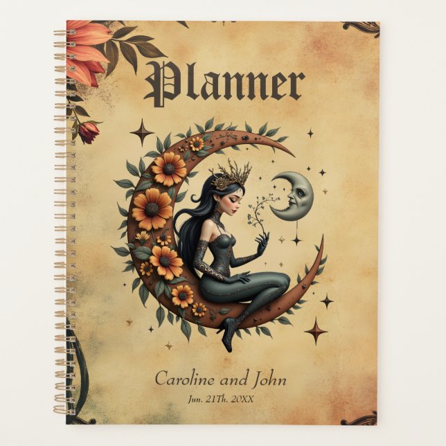 Sunflower Crescent Queen  Planner (Front)