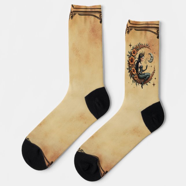 Sunflower Crescent Queen  Socks (Left)