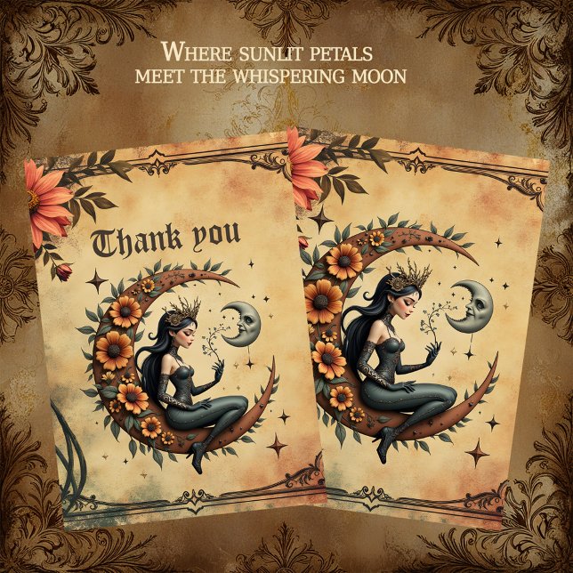 Sunflower Crescent Queen  Thank You Card (Creator Uploaded)