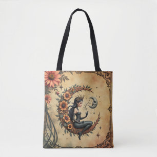 Sunflower Crescent Queen Tote Bag