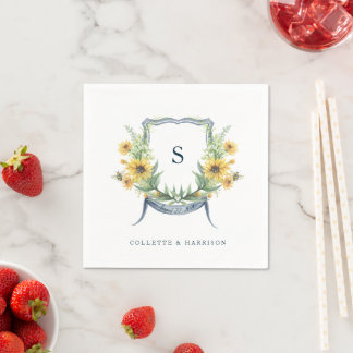 Sunflower Crest Wedding | Shower | Cocktail Napkin