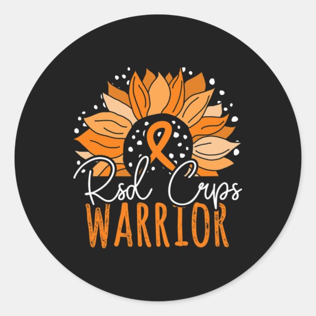 Sunflower CRPS Warrior RSD CRPS Awareness Classic Round Sticker (Front)