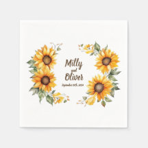 Sunflower Curves: Personalized Wedding Napkins