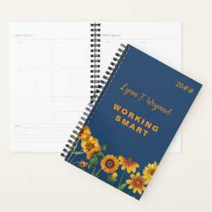 Sunflower Custom Name Bright Floral Planner