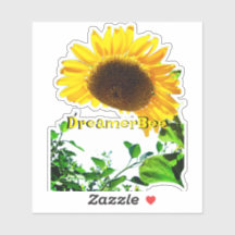 sunflower cut out sticker with bee