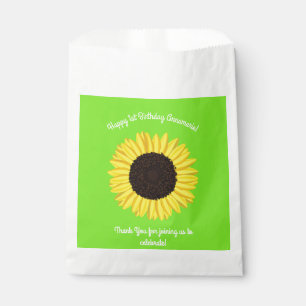 Sunflower Cute 1st Birthday Party Favour Bags