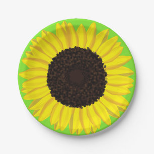 Sunflower Cute 1st Birthday Plates