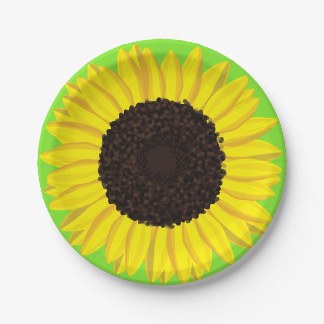 Sunflower Cute 1st Birthday Plates (Front)