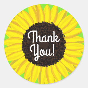 Sunflower Cute 1st Birthday Thank You Classic Round Sticker