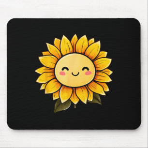 Sunflower Cute Floral Happy Flower Funny Graphic Mouse Mat