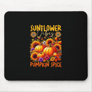 Sunflower Cute Vibes Pumpkin Spice Thanksgiving Co Mouse Mat