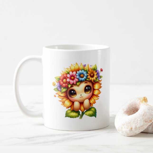 Sunflower Cutie  Coffee Mug (With Donut)