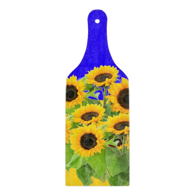 Sunflower Cutting Board Ukrainian Flag Colours (Front)