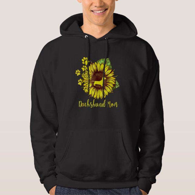 Sunflower Dachshund Mum Dog Mum Cool Present Hoodie (Front)