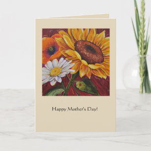 Sunflower, Daisy and Poppy Mothers day card