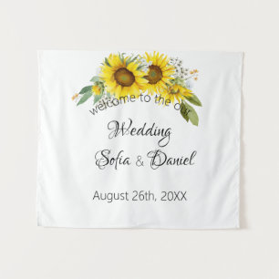 Sunflower daisy arch elegant photo invitation tapestry