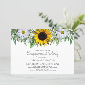 Sunflower|Daisy Engagement Party Invitation