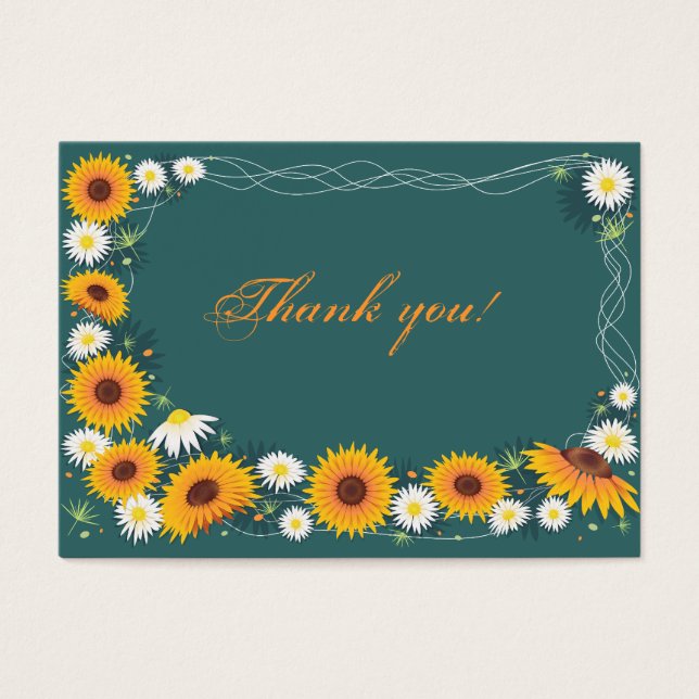 Sunflower & Daisy Thank You Tag (Front)