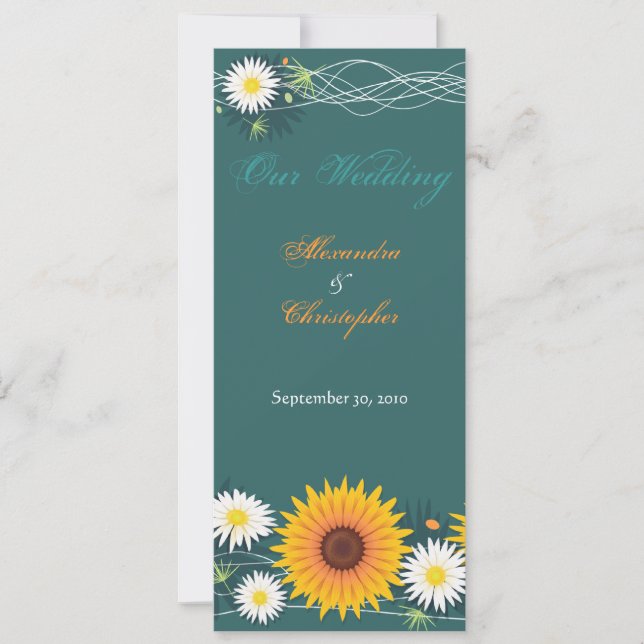 Sunflower & Daisy Wedding Announcement (Front)