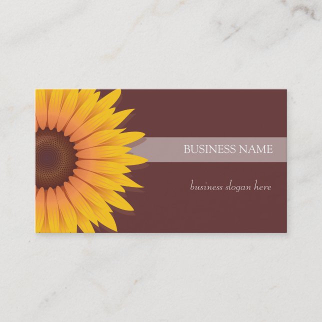 Sunflower Dark Background Business Business Card (Front)