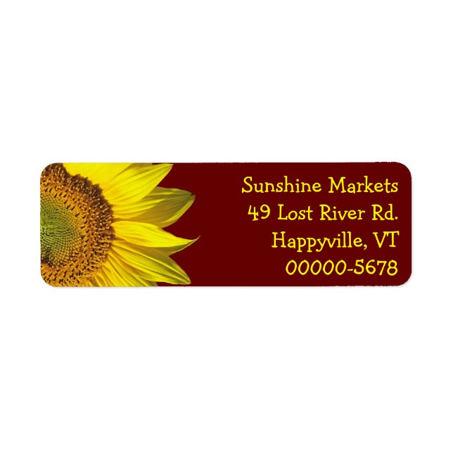 Sunflower Dark Red Skinny Return Address (Front)