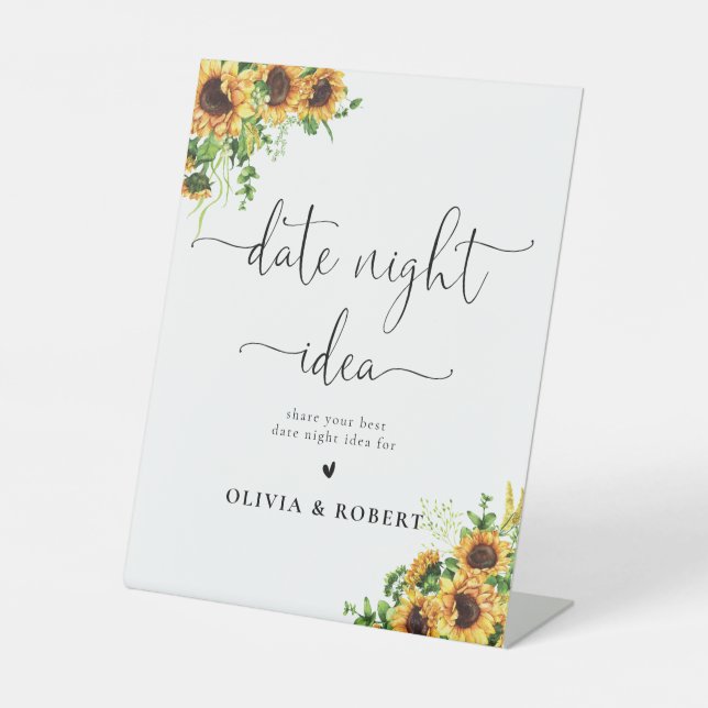 Sunflower Date Night Idea Sign (Front)