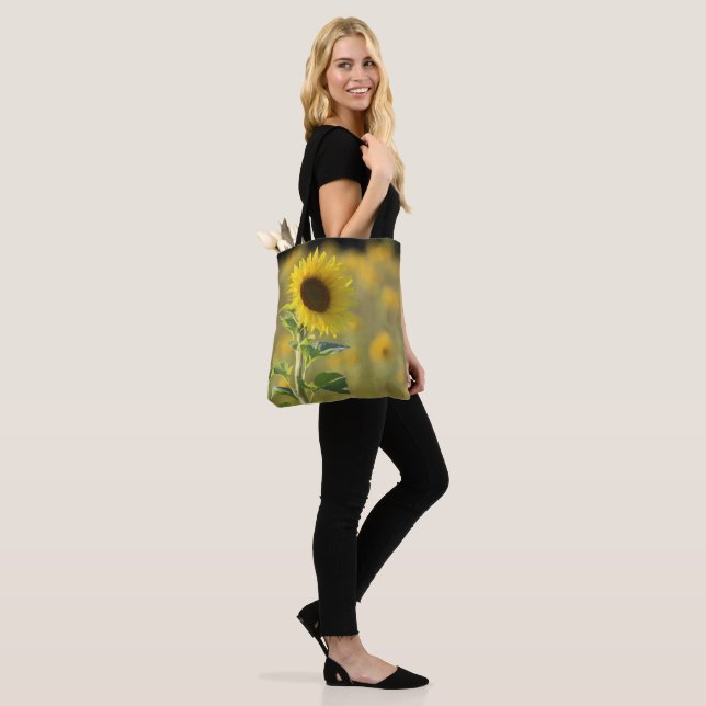 Sunflower Day Yellow Tote Bag (On Model)