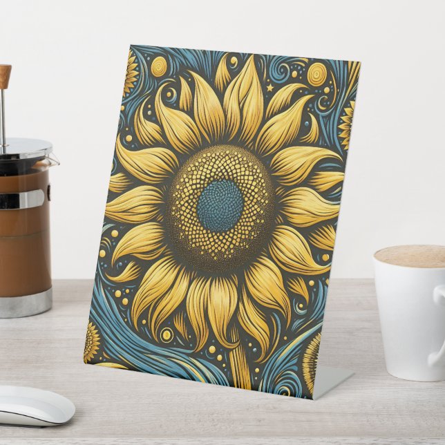 Sunflower Delights Pedestal Sign (In SItu)