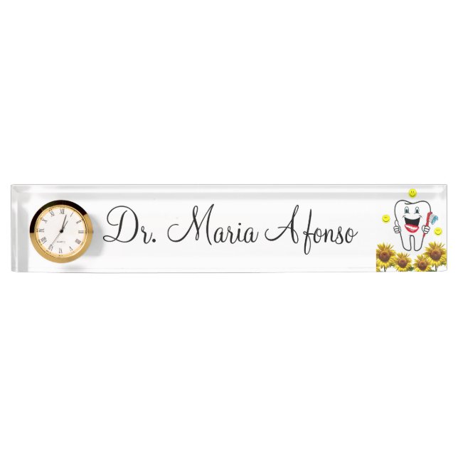 Sunflower Dentist Desk Nameplate (Front)