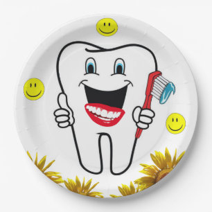 Sunflower Dentist Paper Plates