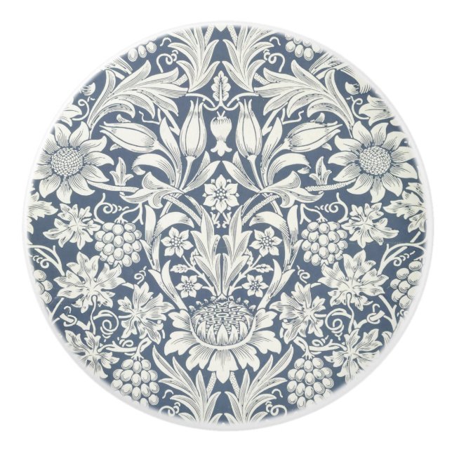 Sunflower Design (by William Morris) Ceramic Pull (Front)