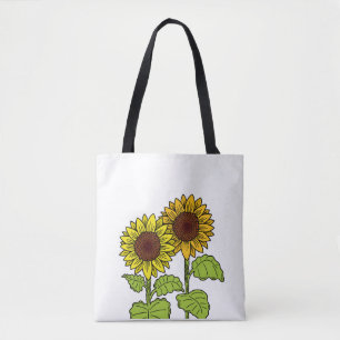 Sunflower Design Summer Tote Bag