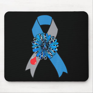 Sunflower Diabetes Awareness Blue Ribbon Supporter Mouse Mat