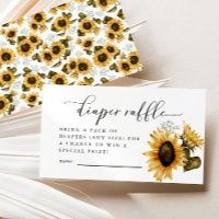 Sunflower Diaper Raffle Ticket Enclosure Card