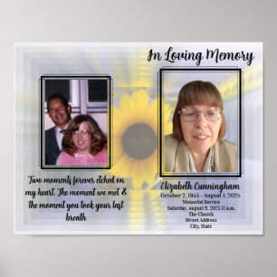 Sunflower Digital Art Memorial Photos  Poster