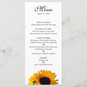 Sunflower Dinner Party Menu