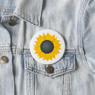 Sunflower Disco Ball Retro Party Vibe  7.5 Cm Round Badge