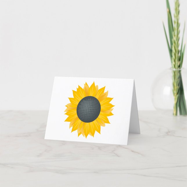 Sunflower Disco Ball Retro Party Vibe  Thank You Card (Creator Uploaded)