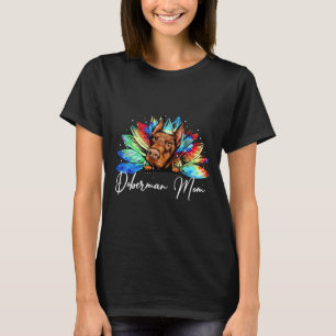 Sunflower Doberman Mum Tie Dye Dog T-Shirt