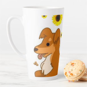 Sunflower Dog Latte Mug