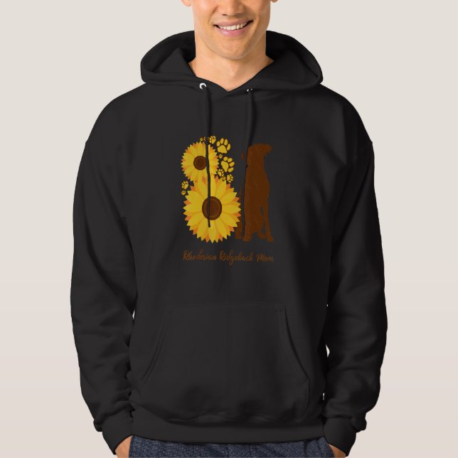 Sunflower Dog Mom - Rhodesian Ridgeback Hoodie (Front)