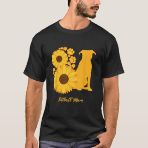 Sunflower Dog Mum Pitbull T-Shirt