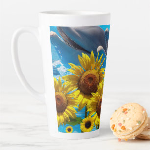 Sunflower Dolphin Latte Mug