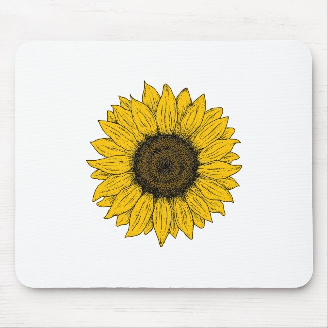 Sunflower Drawing Mouse Mat (Front)