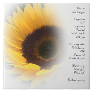 Sunflower Dream Poem Ceramic Tile